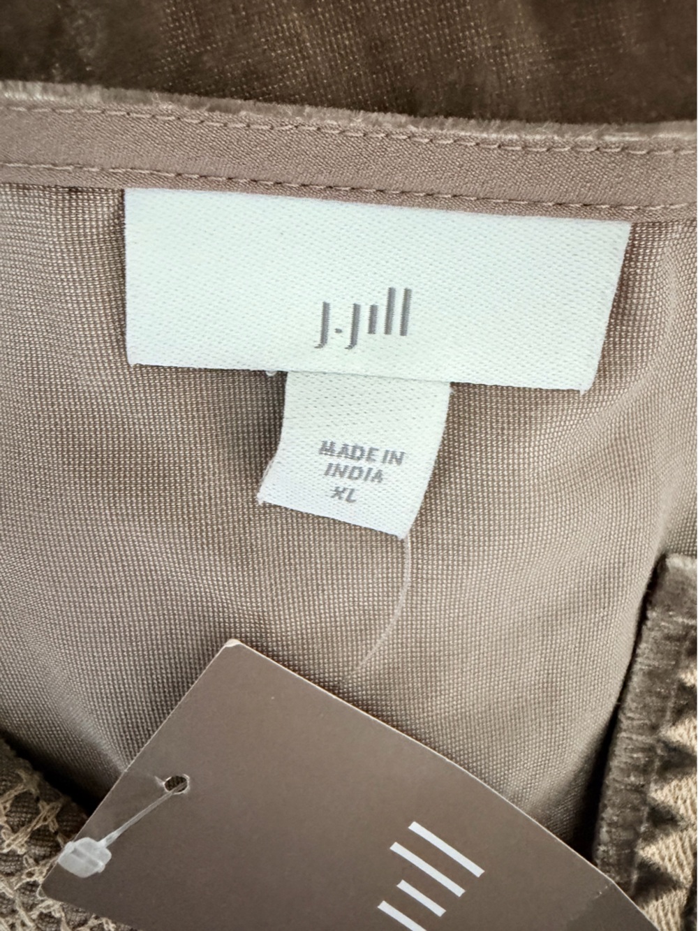 J. Jill Mocha Velvet Tunic with Embroidered Yoke - Picture 4 of 6